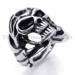 Totenkopfring Aus Titan