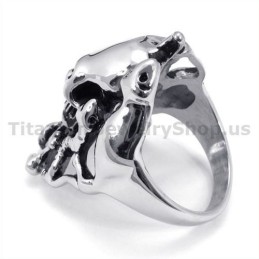 Titanring Mit Schlangenschädel