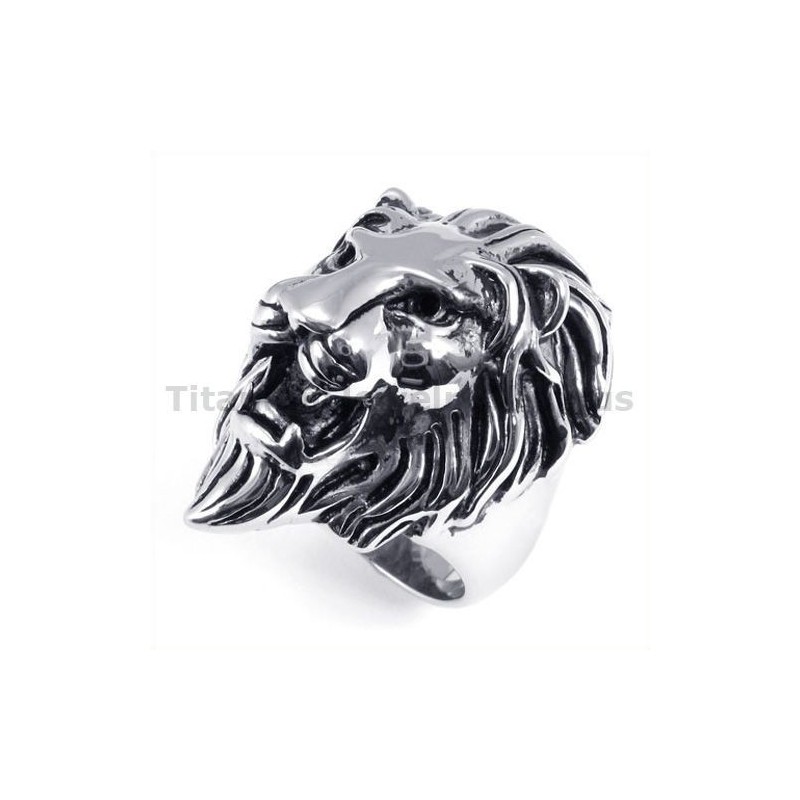 Titanring Mit Löwenkopf Titanring Mit Löwenkopf