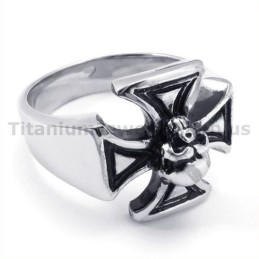 Titanring Mit Kreuzschädel