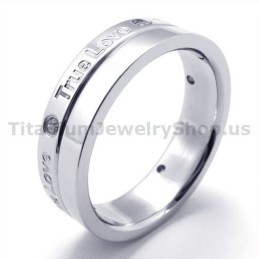 True Love Titanring Mit Diamant