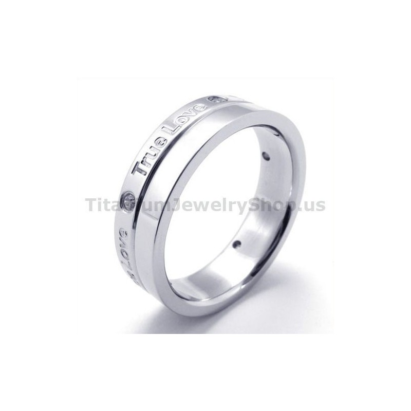 True Love Titanring Mit Diamant True Love Titanring Mit Diamant