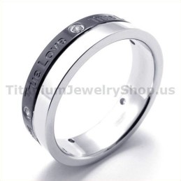 True Love Ring Aus Schwarzem Titan Mit Diamant
