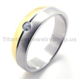 Titanring Mit Diamant