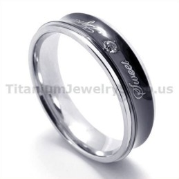 Sweetheart-Ring Aus Schwarzem Titan Mit Diamant