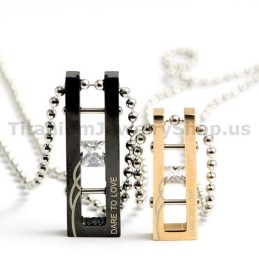 Dare To Love Lovers Titan-Anhänger Mit Diamanten Valentinstagsgeschenke - Kostenlose Ketten