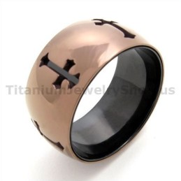 Klassischer Kreuz-Titanring