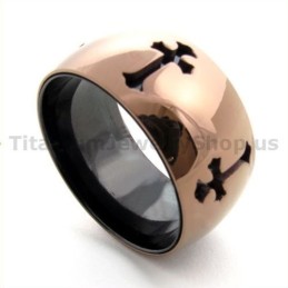 Klassischer Kreuz-Titanring