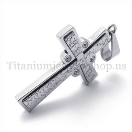 Mode Mit Diamant Zwei Schichten Titan Kreuz Anhänger