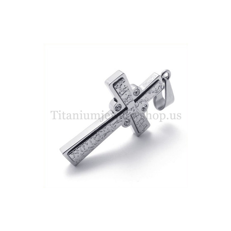 Mode Mit Diamant Zwei Schichten Titan Kreuz Anhänger Mode Mit Diamant Zwei Schichten Titan Kreuz Anhänger