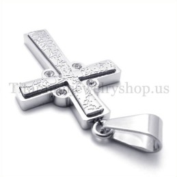 Mode Mit Diamant Zwei Schichten Titan Kreuz Anhänger
