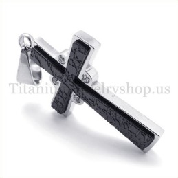 Zwei Schichten Mit Diamant Mode Titan Kreuz Anhänger