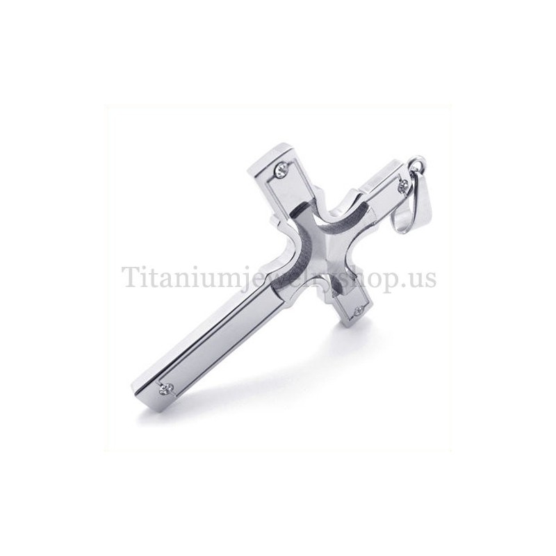 Mode Silber Eingebettet Kleines Kreuz Mit Diamant Titan Kreuz Anhänger Mode Silber Eingebettet Kleines Kreuz Mit Diamant Titan Kreuz Anhänger