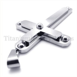 Zwei Schichten Mit Diamant Mode Titan Kreuz Anhänger