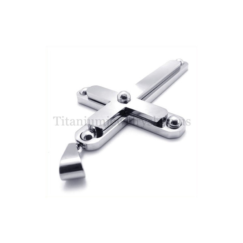 Zwei Schichten Mit Diamant Mode Titan Kreuz Anhänger Zwei Schichten Mit Diamant Mode Titan Kreuz Anhänger