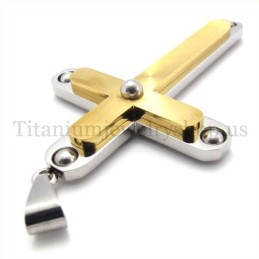 Mode Mit Diamant Zwei Schichten Titan Kreuz Anhänger