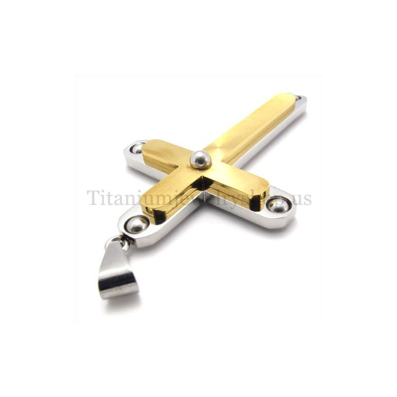 Mode Mit Diamant Zwei Schichten Titan Kreuz Anhänger Mode Mit Diamant Zwei Schichten Titan Kreuz Anhänger