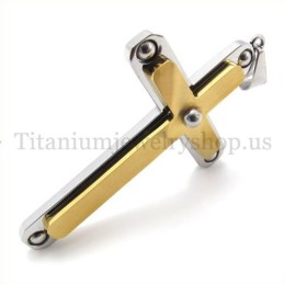 Mode Mit Diamant Zwei Schichten Titan Kreuz Anhänger