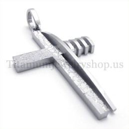 Reines Silber Asymmetrische Form Mode Männer Titan Kreuz Anhänger
