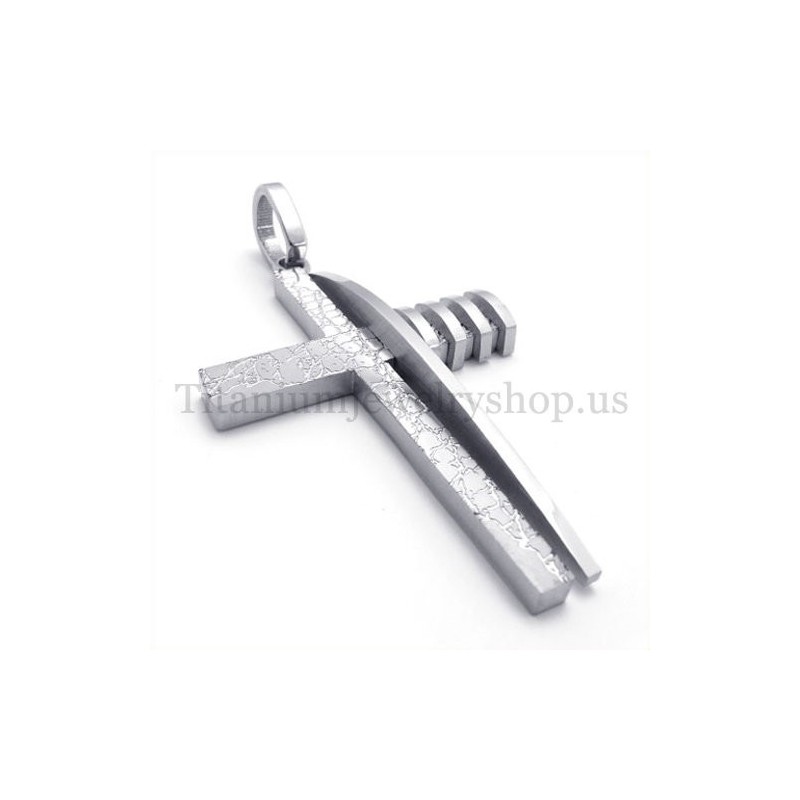 Reines Silber Asymmetrische Form Mode Männer Titan Kreuz Anhänger Reines Silber Asymmetrische Form Mode Männer Titan Kreuz Anhänger