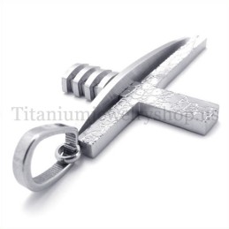 Reines Silber Asymmetrische Form Mode Männer Titan Kreuz Anhänger