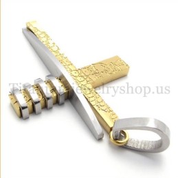 Gold Und Silber Asymmetrische Form Mode Männer Titan Kreuz Anhänger