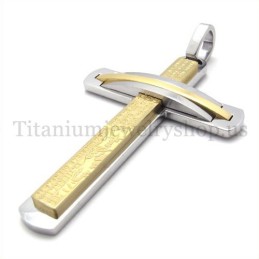 Zweilagiger Gold-Mode-Kreuzanhänger Aus Titan