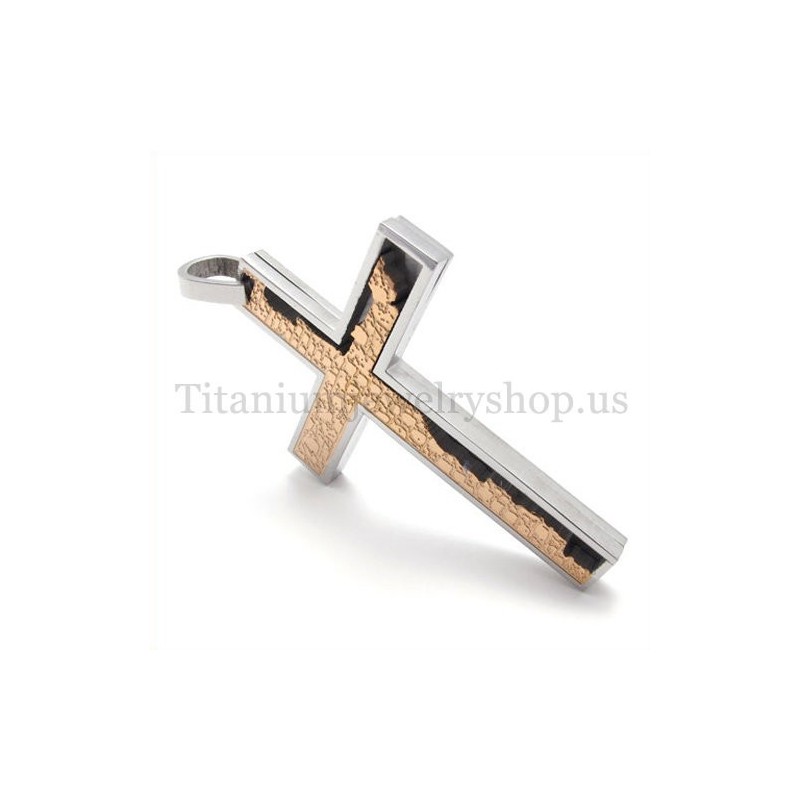 Kaffeegold Unvollständige Füllung Quadratischer Titan Kreuz Anhänger Kaffeegold Unvollständige Füllung Quadratischer Titan Kreuz Anhänger