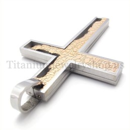 Kaffeegold Unvollständige Füllung Quadratischer Titan Kreuz Anhänger