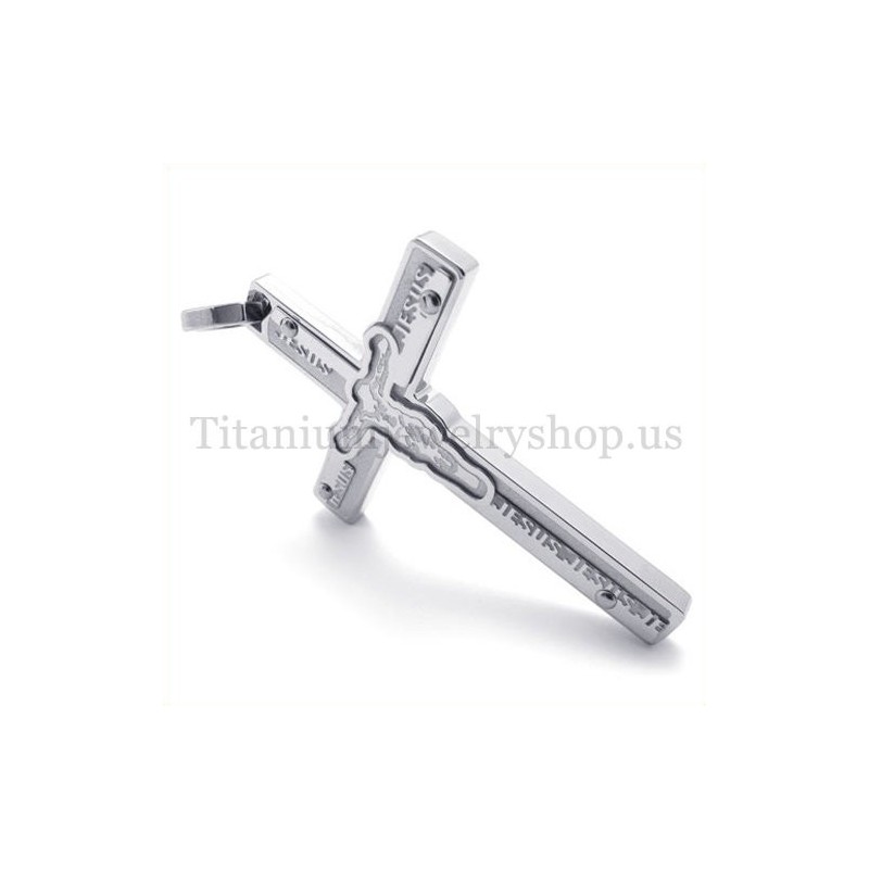 Geschnitzter Jesus-Kreuzanhänger Aus Titan Geschnitzter Jesus-Kreuzanhänger Aus Titan