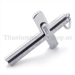Zwei Schichten Mit Diamant Bibel Titan Kreuz Anhänger
