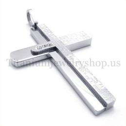 Zwei Schichten Mit Diamant Bibel Titan Kreuz Anhänger