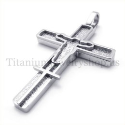 Titan-Kreuzanhänger Mit Geschnitztem Jesus-Muster