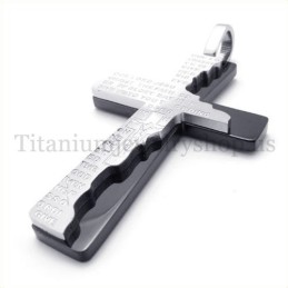 Schwarze Bibel Zwei Schichten Mode Titan Kreuz Anhänger