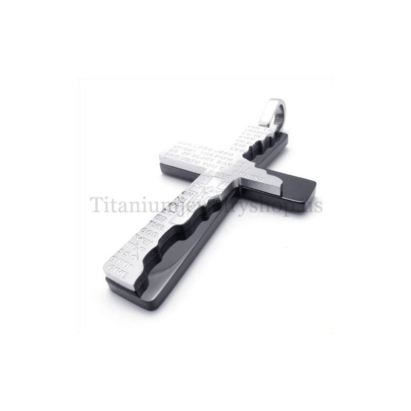 Schwarze Bibel Zwei Schichten Mode Titan Kreuz Anhänger Schwarze Bibel Zwei Schichten Mode Titan Kreuz Anhänger