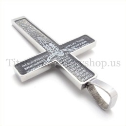 Geschnitzter Jesus-Muster Und Bibel-Mode-Titan-Kreuz-Anhänger