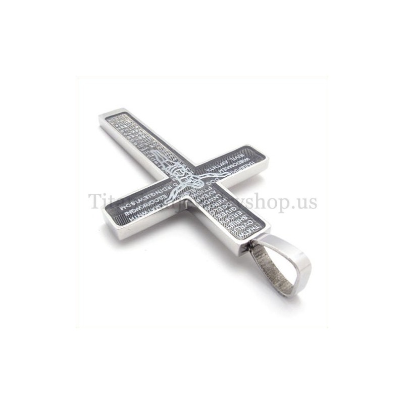 Geschnitzter Jesus-Muster Und Bibel-Mode-Titan-Kreuz-Anhänger Geschnitzter Jesus-Muster Und Bibel-Mode-Titan-Kreuz-Anhänger