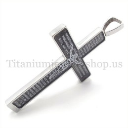 Geschnitzter Jesus-Muster Und Bibel-Mode-Titan-Kreuz-Anhänger