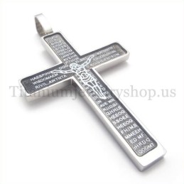 Geschnitzter Jesus-Muster Und Bibel-Mode-Titan-Kreuz-Anhänger