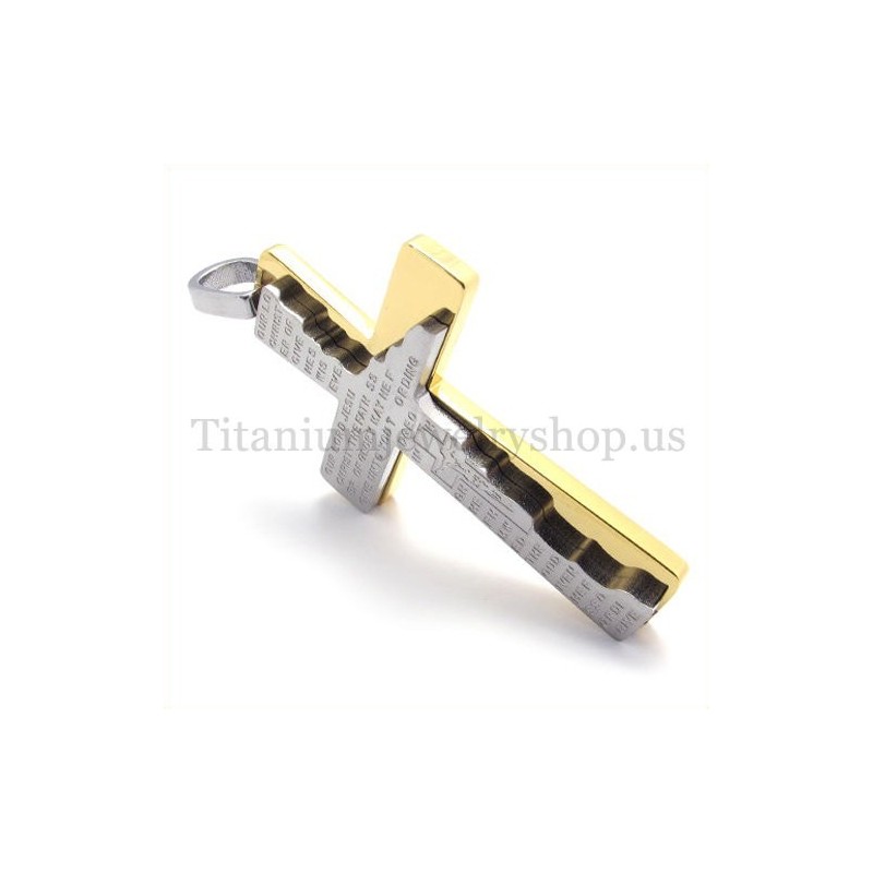 Modischer Zweischichtiger Bibel-Kreuz-Anhänger Aus Titan Modischer Zweischichtiger Bibel-Kreuz-Anhänger Aus Titan