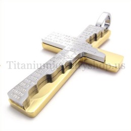 Modischer Zweischichtiger Bibel-Kreuz-Anhänger Aus Titan