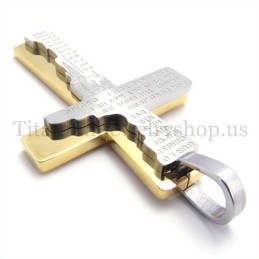 Modischer Zweischichtiger Bibel-Kreuz-Anhänger Aus Titan