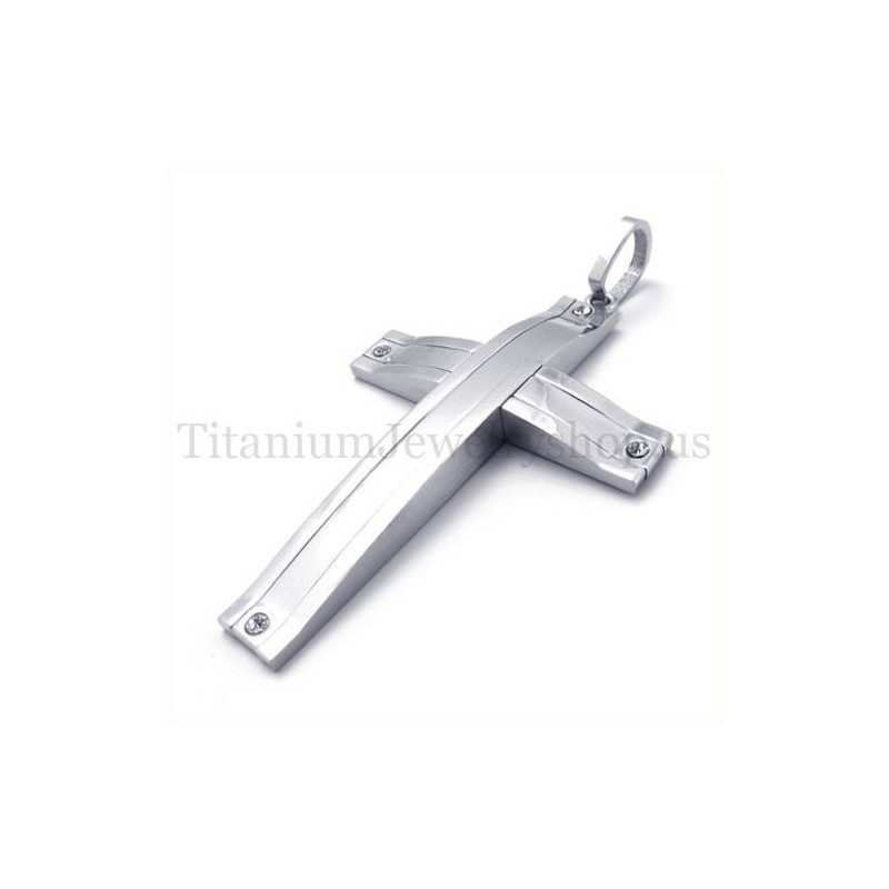 Silberner Superprägnanter Modischer Kreuzanhänger Aus Titan Silberner Superprägnanter Modischer Kreuzanhänger Aus Titan