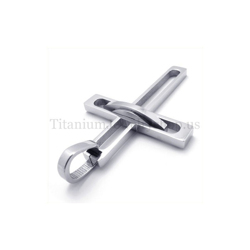 Silberner Edler Mann Mode Titan Kreuz Anhänger Silberner Edler Mann Mode Titan Kreuz Anhänger