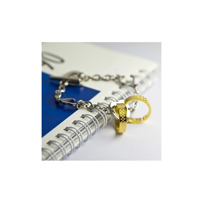 Goldenes Titanarmband Mit Doppelkreis Goldenes Titanarmband Mit Doppelkreis
