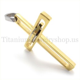Goldener Edler Mann Mode Titan Kreuz Anhänger