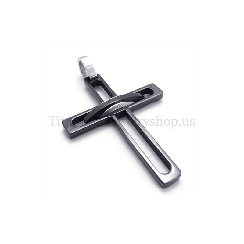 Schwarzer Edler Mann Mode Titan Kreuz Anhänger Schwarzer Edler Mann Mode Titan Kreuz Anhänger