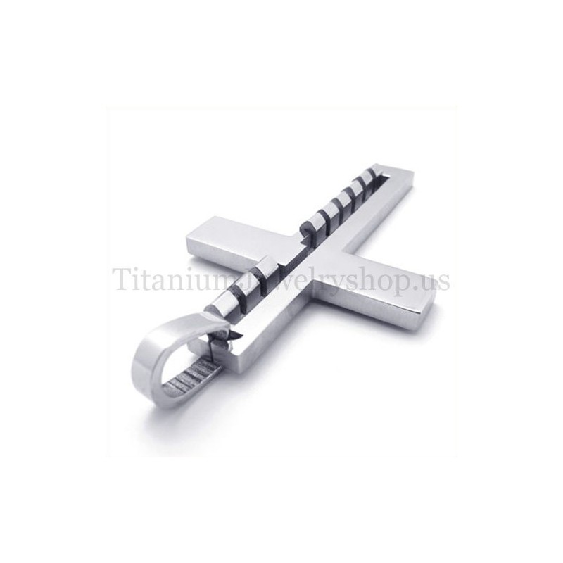 Silberner Fashion Bump Titan Kreuz Anhänger Silberner Fashion Bump Titan Kreuz Anhänger
