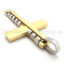 Golden Fashion Bump Titan Kreuz Anhänger