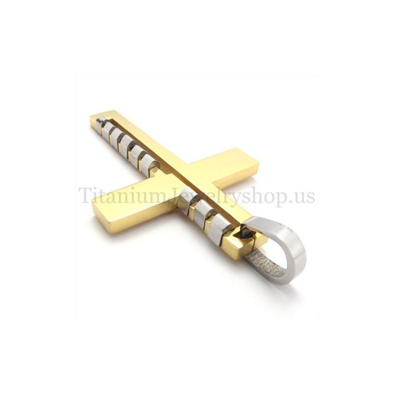 Golden Fashion Bump Titan Kreuz Anhänger Golden Fashion Bump Titan Kreuz Anhänger